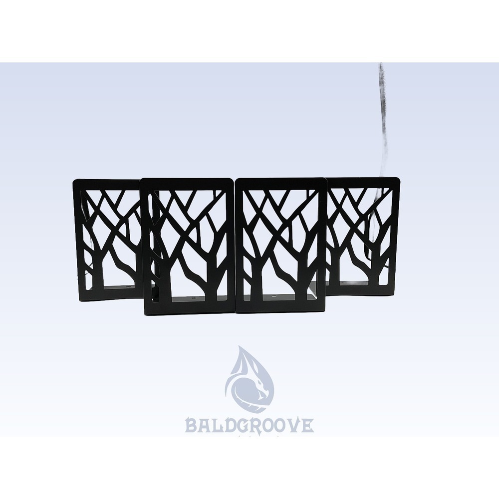 Metal Tree Design Bookends Set‎ of 4 Black